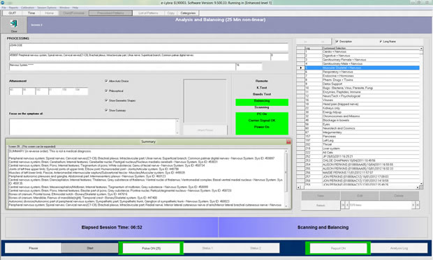 e-Lybra analysis and balancing screen