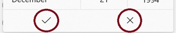 The Microsoft DatePicker - remember to confirm your choice
