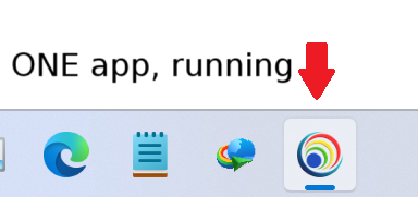 One app icon, not running