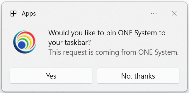 One app requesting shortcut pinning