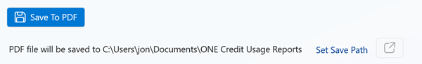 ONE Credit Usage Report - output location note