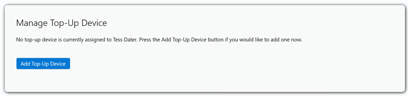 Top-Up devices, empty list