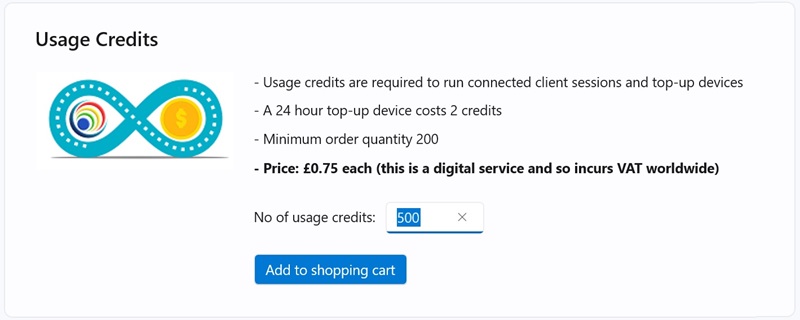 ONE Shop Page - Buying Credits