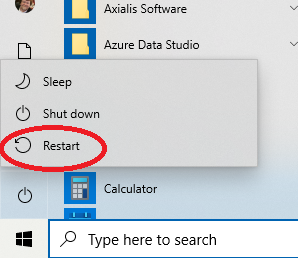 Windows 10 restart method