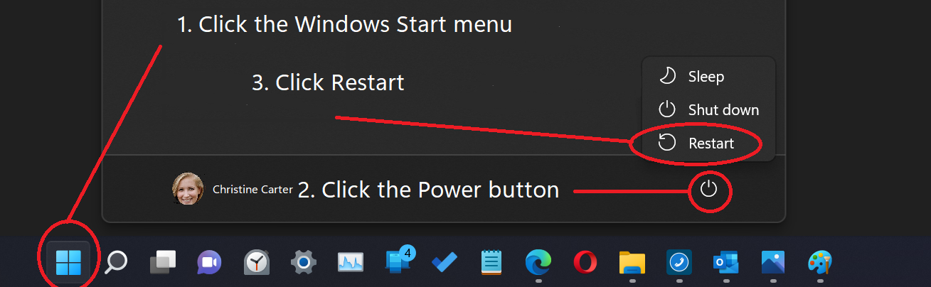 Windows 11 restart method